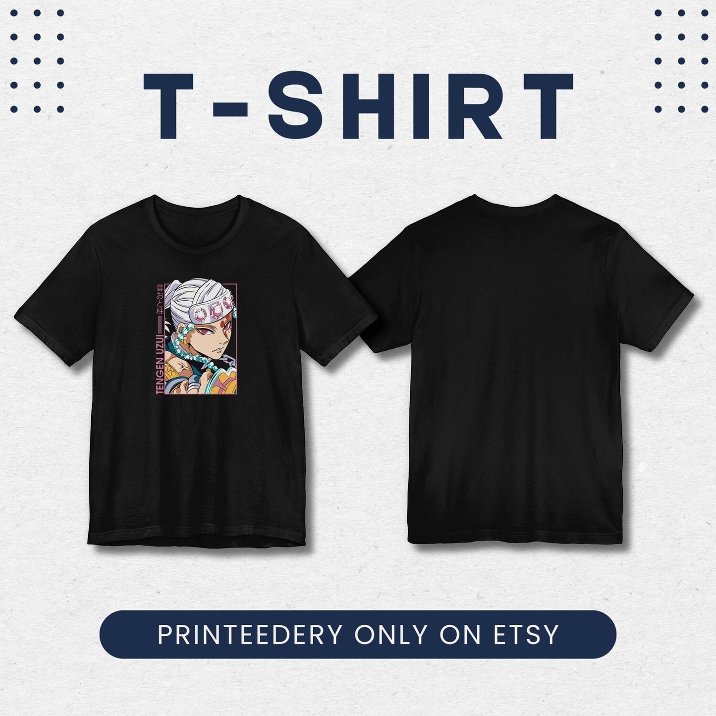 Demon Slayer Tengen Uzui T-Shirt, Anime Shirt, Minimalist T-Shirt, Streetwear Shirt, Anime Gift Idea, Manga Tee, Anime Fan Gift