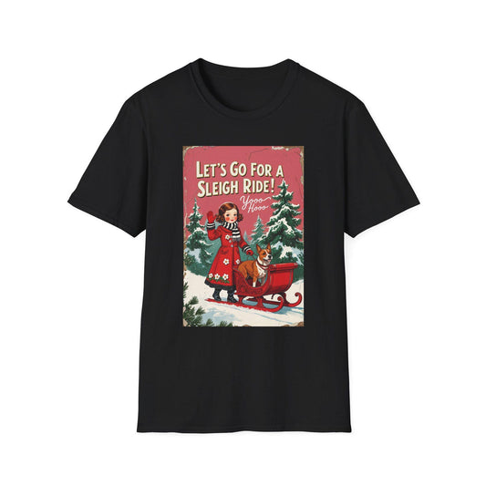 Vintage Sleigh Ride Christmas T-Shirt: Festive Winter Graphic Tee