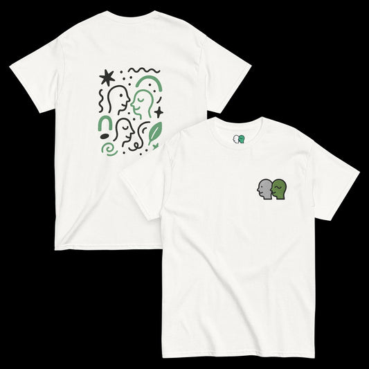 Unisex Classic Tee, Minimalist Abstract Doodle Design, Deux Doodles Embroidered Streetwear