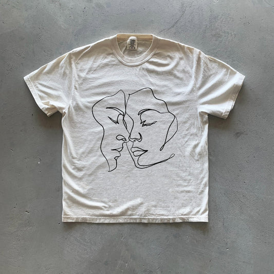 Couples Minimalist T-Shirt, Unisex Love Tee, Line Art Graphic Shirt, Romantic Gift, Couple's Clothing, Anniversary Present