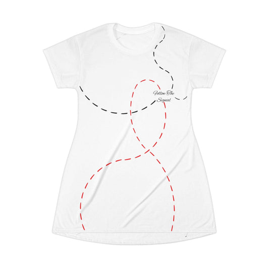 Follow The Signal - Minimalist T-Shirt Dress, Chic Polyester Casual Summer Outfit