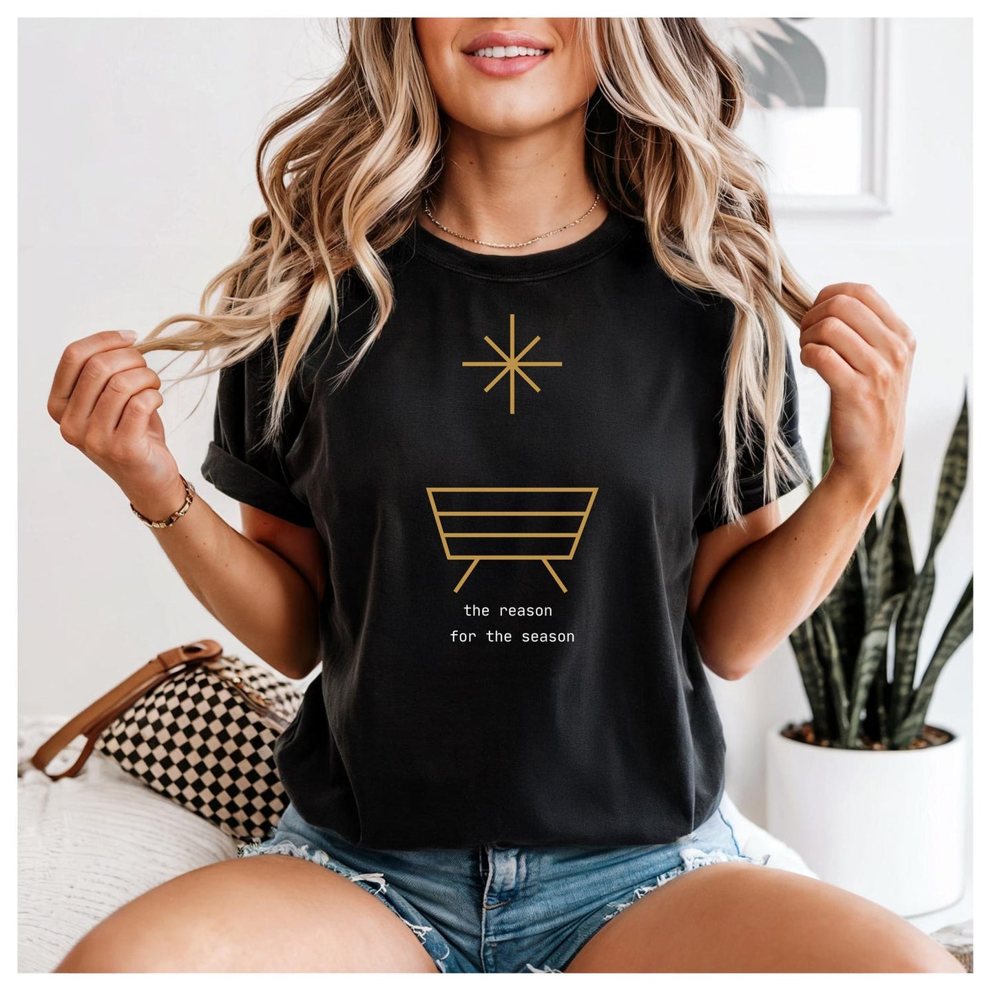 Comfort Colors Jesus minimalist Christmas shirt Christian minimalist t-shirt LDS Christmas tees Unisex garment-dyed heavyweight t-shirt