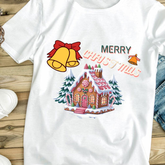 Christmas Gingerbread House T-Shirt Design (Digital Download)