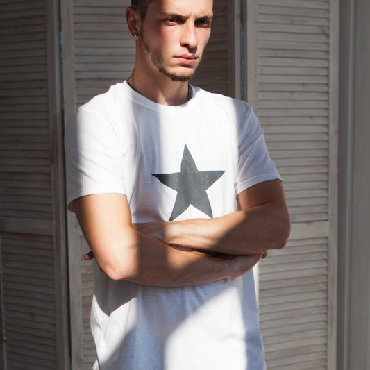 Star T Shirt, Minimalist Abstract Geometric Streetwear Skater Fashion Retro 80s 90s Graphic Design Mens Womens Screen Printed Tee T-Shirt