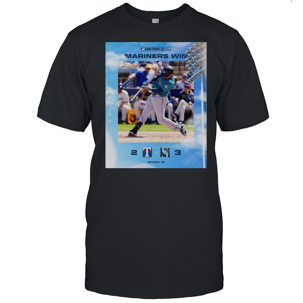 MLB Spring Training 2025 Seattle Mariners Win 3 2 Texas Rangers Final Score March 19 T shirt