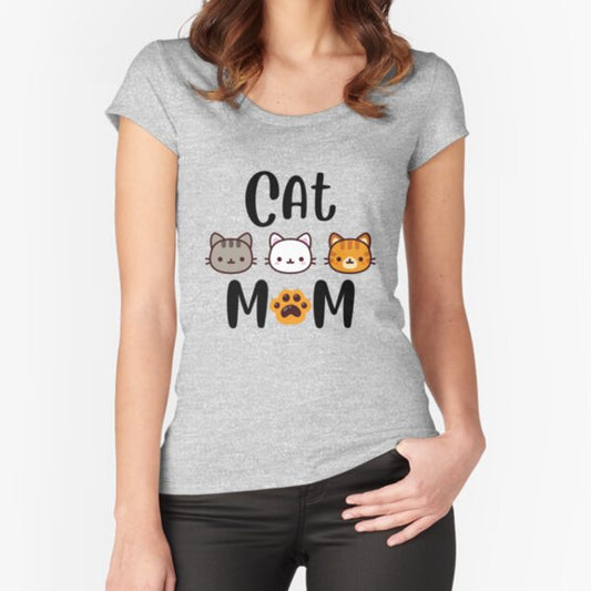 Cat mom, happy Mother’s Day with love. Fitted Scoop T-Shirt for Sale by WhaleSharkShop