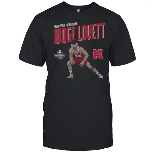 Ridge Lovett Nebraska Cornhuskers NCAA DI Mens Wrestling Championship 2025 Players T shirt
