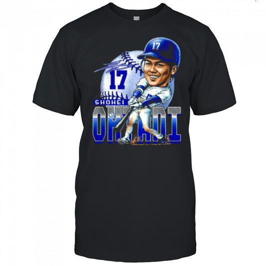 Shohei Ohtani Los Angeles Hitting Los Angeles Dodgers cartoon big head MLB 2025 signature shirt