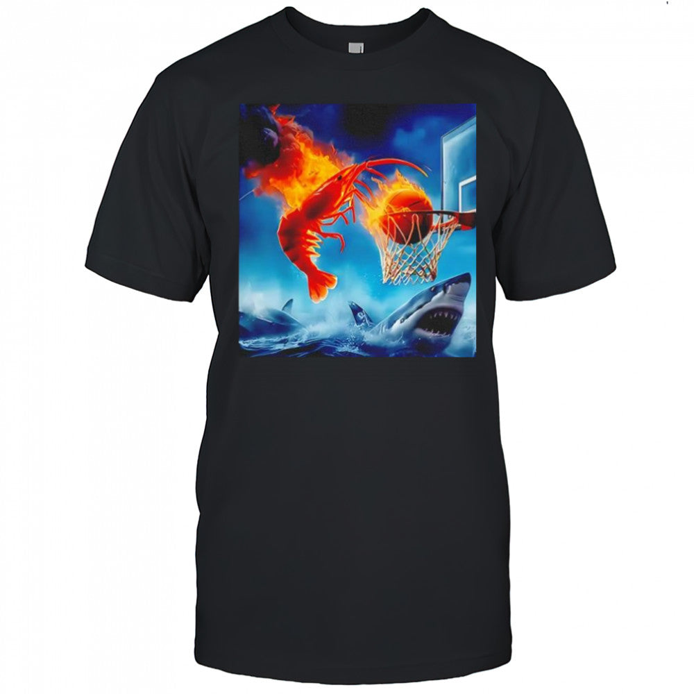 Shrimp Dunk Basketball Shark shirt