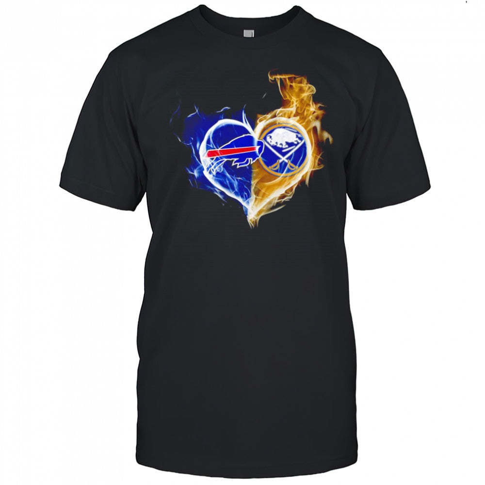 Smoke heart Buffalo Bills and Buffalo Sabres shirt