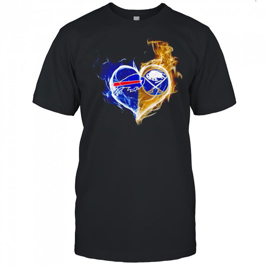 Smoke heart Buffalo Bills and Buffalo Sabres shirt