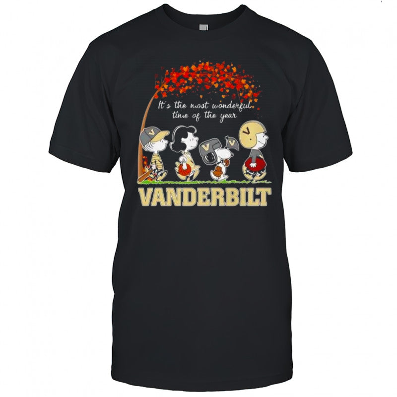 Snoopy And Friends Vanderbilt Sports Team It’s The Most Wonderful Time Of The Year Autumn T Shirt