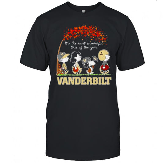Snoopy And Friends Vanderbilt Sports Team It’s The Most Wonderful Time Of The Year Autumn T Shirt