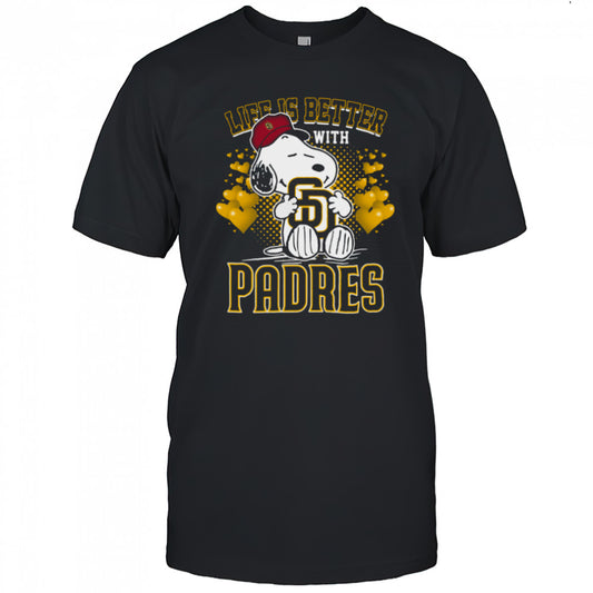 Snoopy Hug Logo Life Is Better With San Diego Padres T Shirt