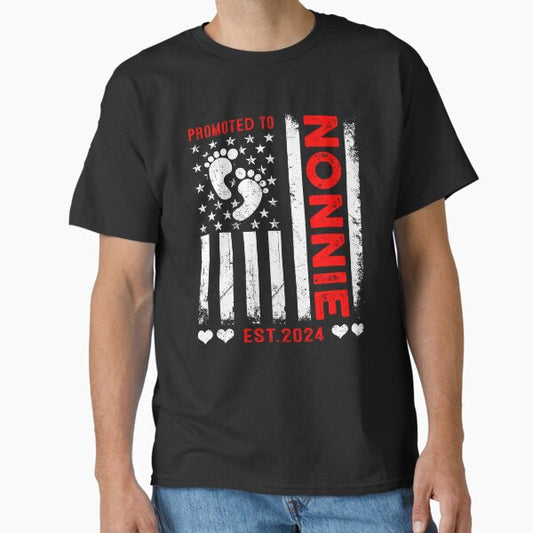 Us American Flag Promoted To Nonnie 2024 Mother'S Day Classic T-Shirt for Sale by dnebsmkbn29