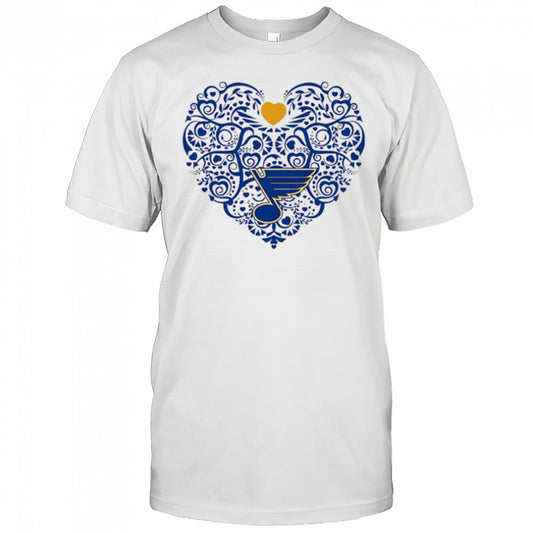 St. Louis Blues Floral Pattern Heart logo shirt