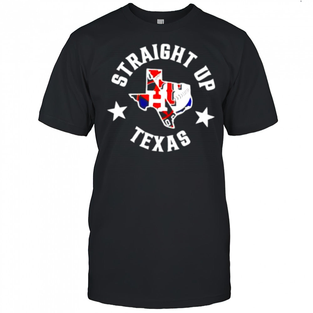 Straight up Texas Rangers and Houston Astros logo 2025 shirt