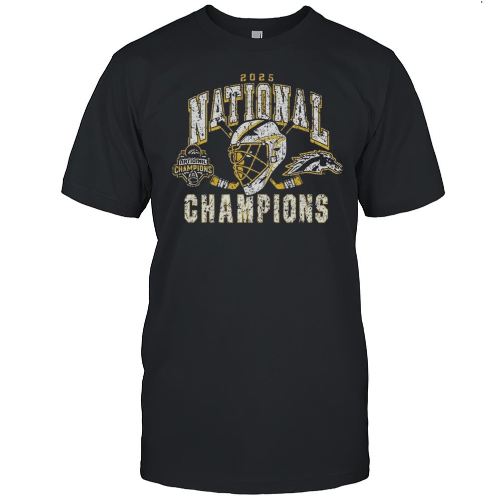 Summit Sportswear Western Michigan Broncos Brown 2025 National Mens Hockey Champions Shirt