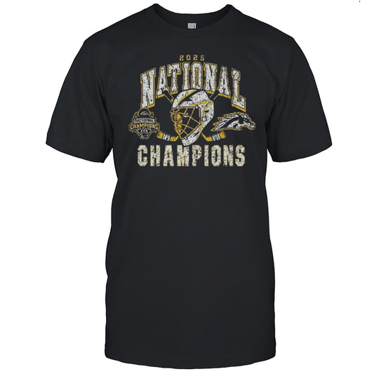 Summit Sportswear Western Michigan Broncos Brown 2025 National Mens Hockey Champions Shirt