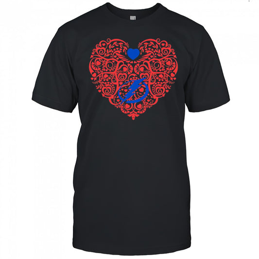 Tampa Bay Lightning Floral Pattern Heart logo shirt