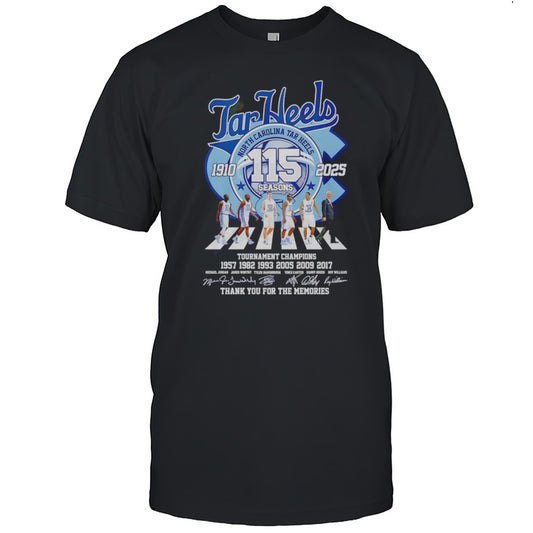 Tar Heels 115 Seasons 1910 2025 Abbey Road Thank You For The Memories Shirt