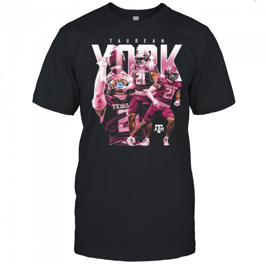 Taurean York Texas A&amp;M Aggies Football Player Collage Graphic 2025 t shirt