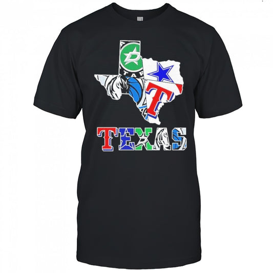 Texas Sports Teams Logo Map 2025 Shirt