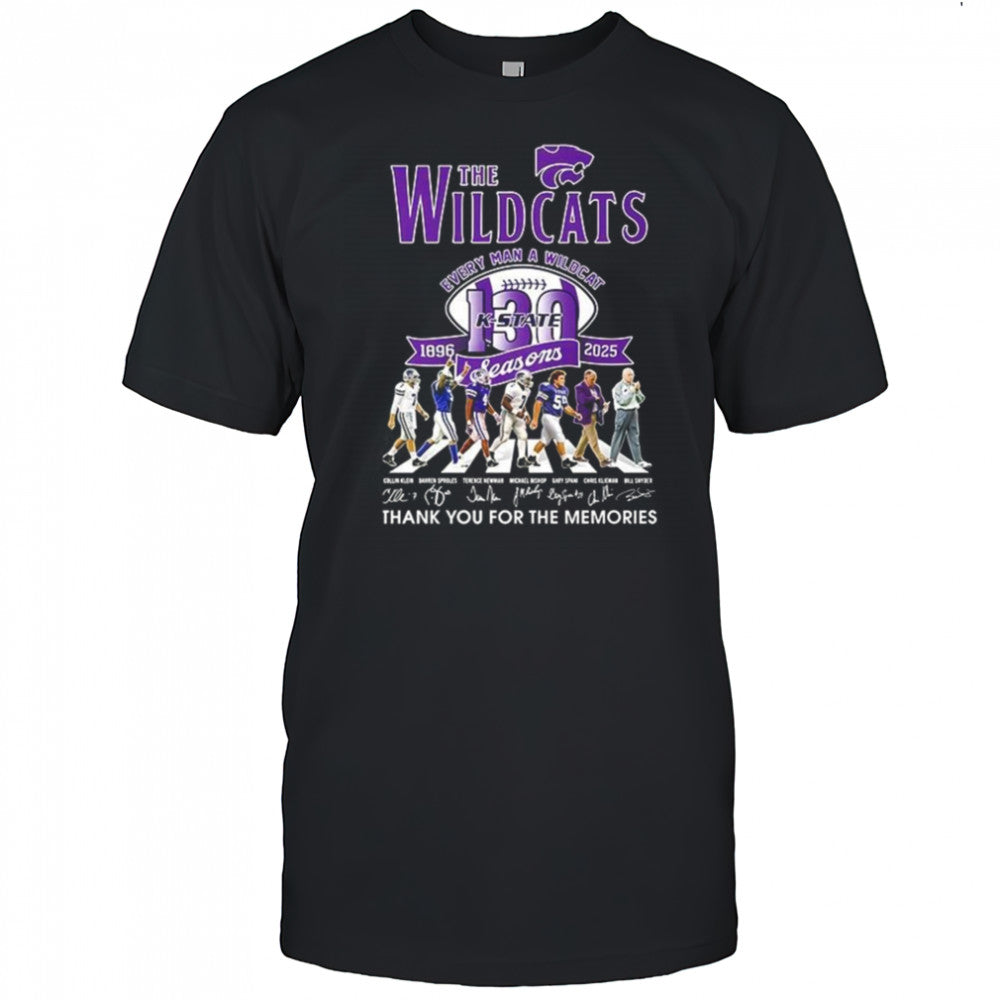 The Wildcats every man a Wildcat 130 seasons 1896 2025 thank you for the memories shirt