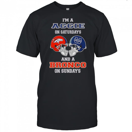Top I’m A Uggie On Saturdays And A Bronco On Sundays T Shirt