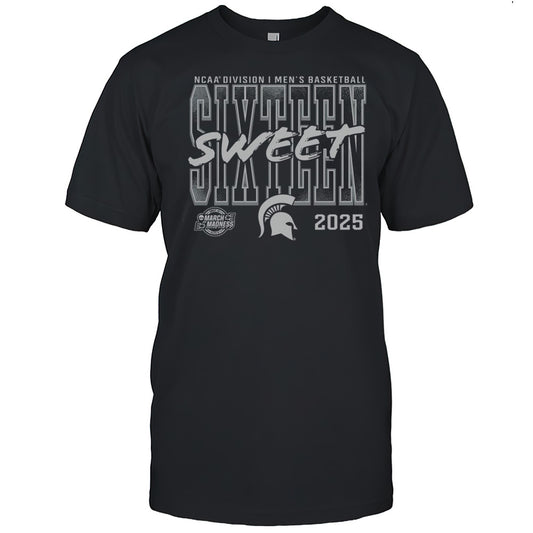 Top Michigan State Spartans 2025 NCAA Mens Basketball Tournament March Madness Sweet 16 T Shirt