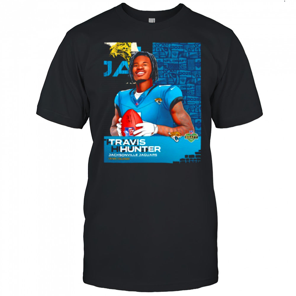 Travis Hunter Jacksonville Jaguars 2025 NFL Draft art shirt