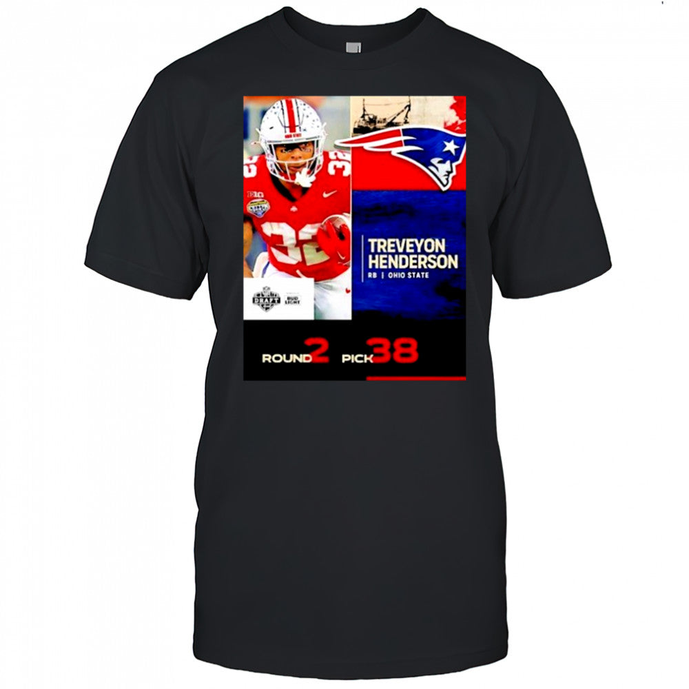 Treveyon Henderson New England Patriots 2025 Nfl Draft Poster T Shirt