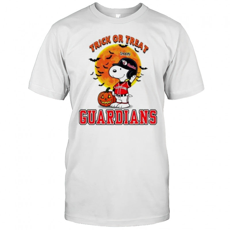 Trick or Treat Cleveland Guardians Snoopy Halloween shirt