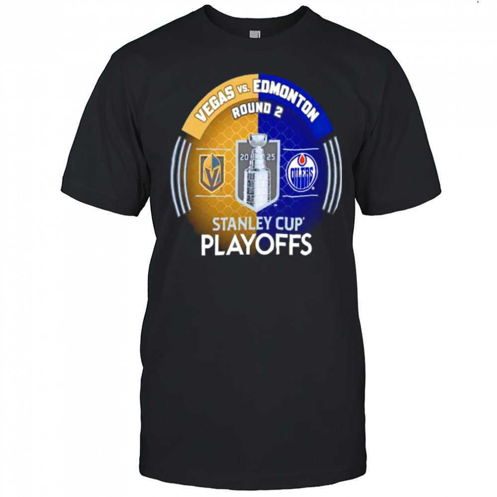 Vegas Golden Knights vs. Edmonton Oilers Inglasco 2025 Stanley Cup Playoffs Second Round Dueling Match Up Hockey shirt