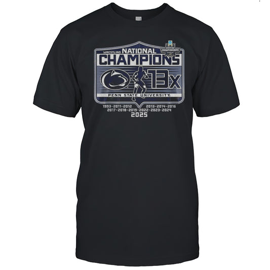 Wrestling National Champions 13X Penn State Nittany Lions 2025 Shirt