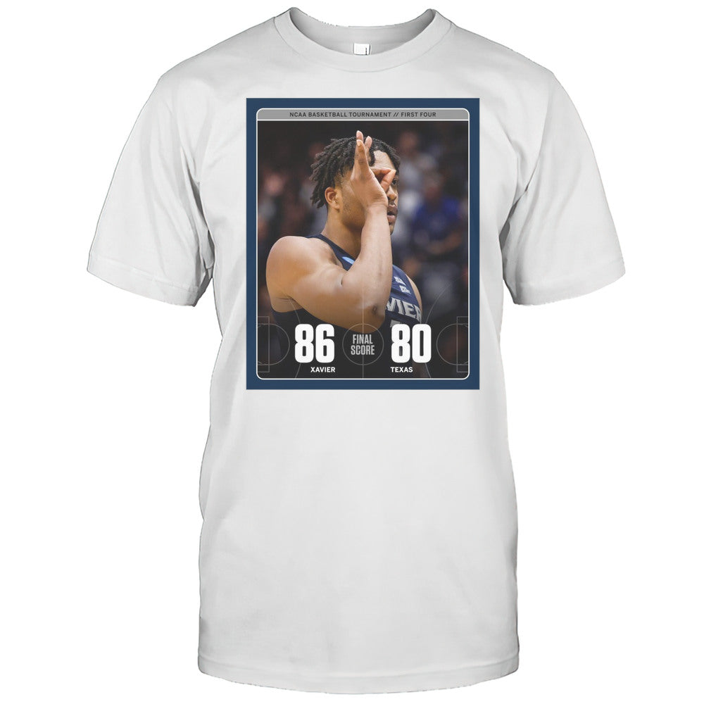 Xavier Musketeers Vs Texas Longhorns Final Score 86  80 NCAA Basketball Tournament Poster T shirt