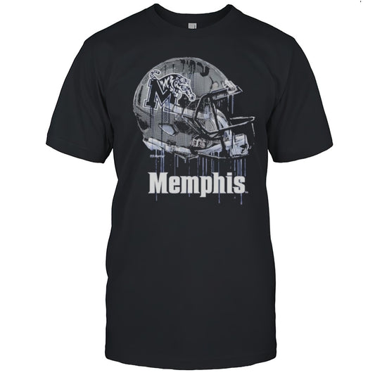 Youth Vive La Fete Navy Memphis Tigers Dripping Football Helmet Shirts